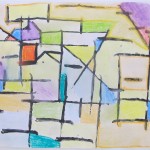 Compositions in Line Using Paint & Chalk Pastel