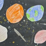 Pencil Drawings with Paint / Space Travel