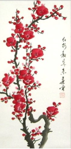 Japanese Plum Blossom / Sumi-e painting 