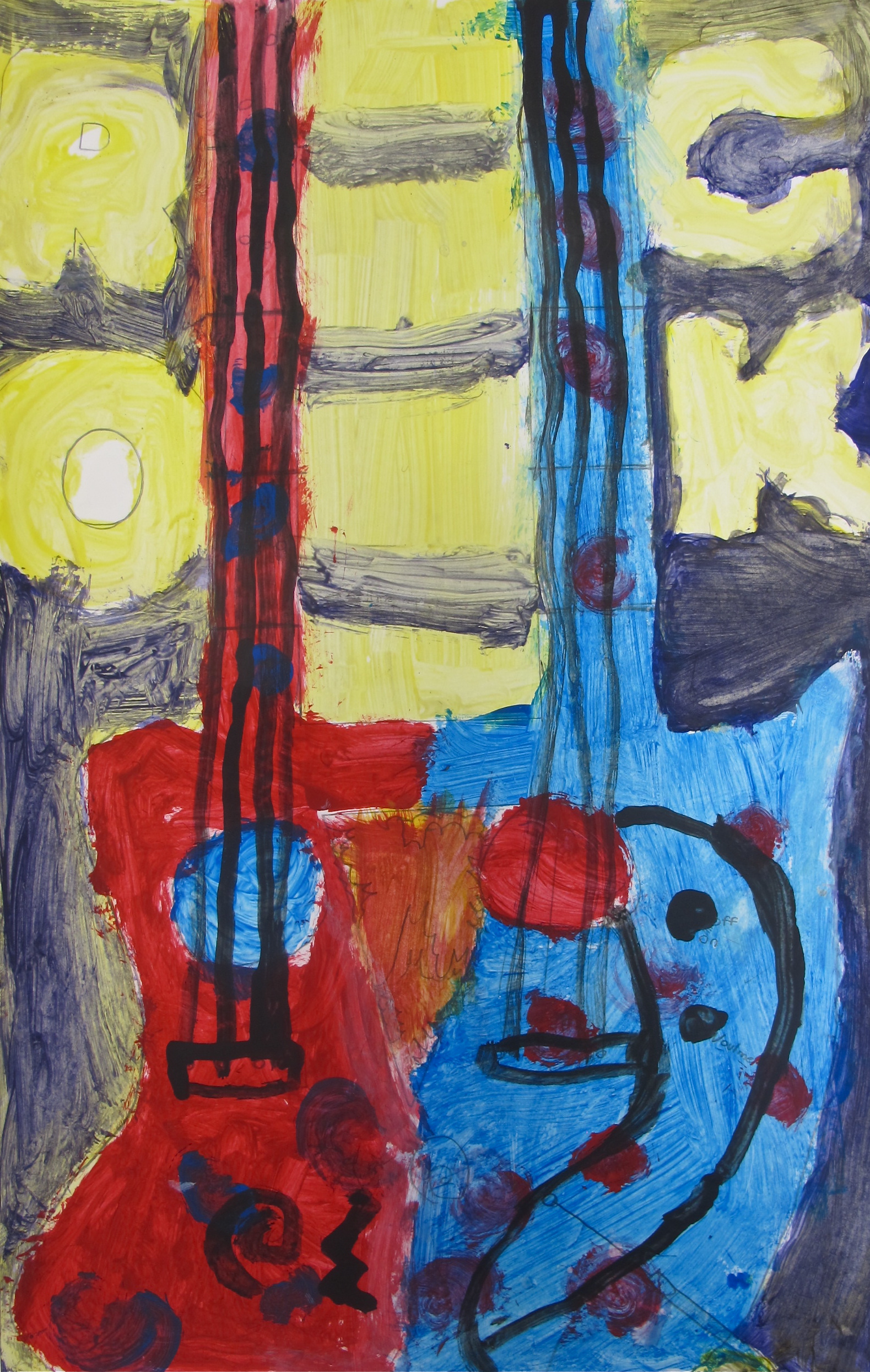 Grade 6/7 Guitar Paintings | Art Here and There