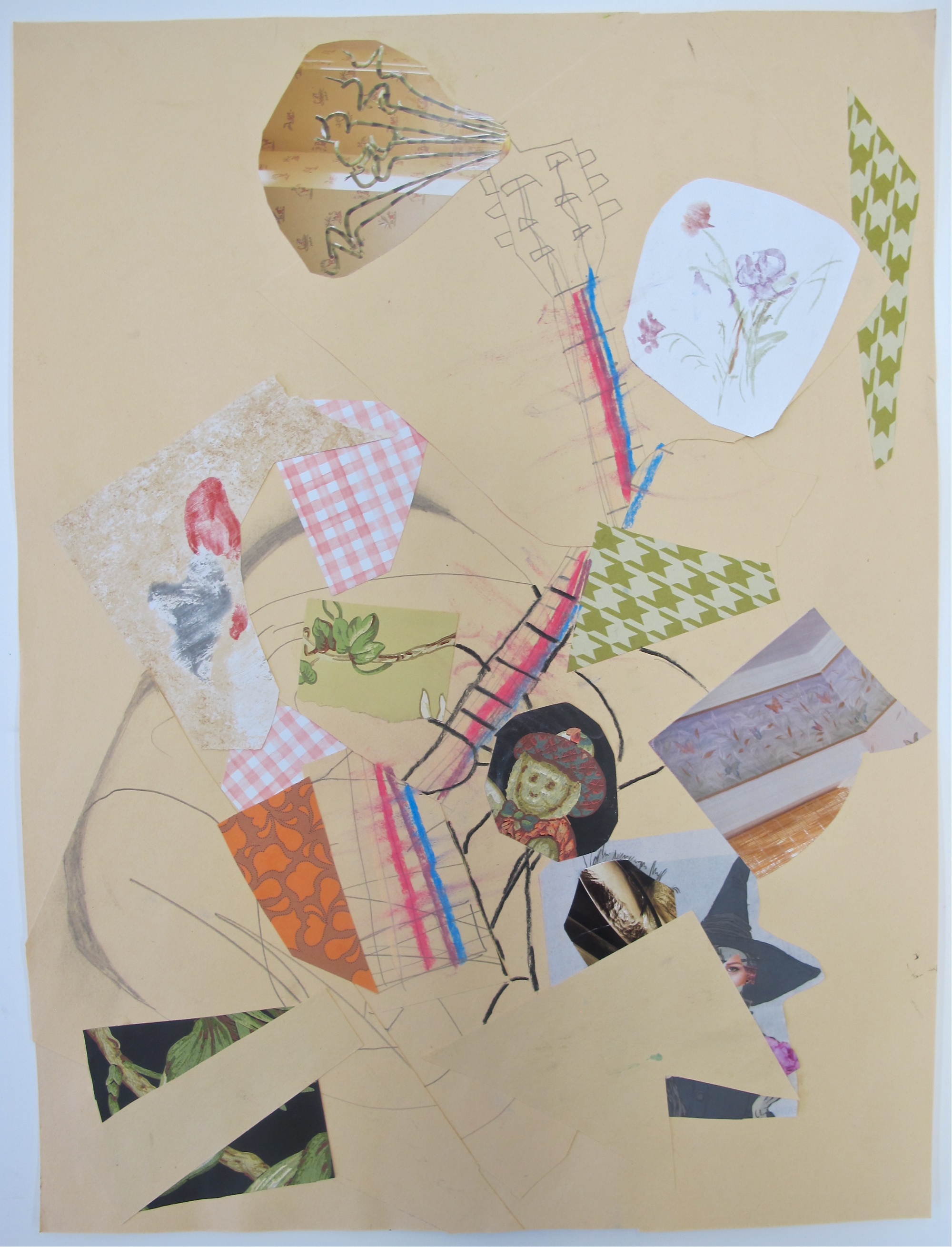 Grade 7/8 Synthetic Cubism: Guitar/Violin Collages | Art Here and There